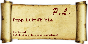 Popp Lukrécia névjegykártya